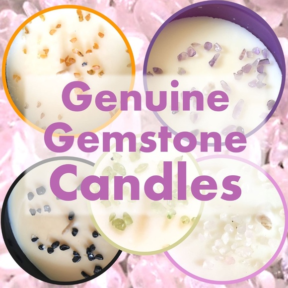 Limited Edition Genuine Gemstone Candles Vegan Soy